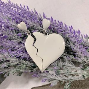 1980s Vintage Broken Heart Earrings